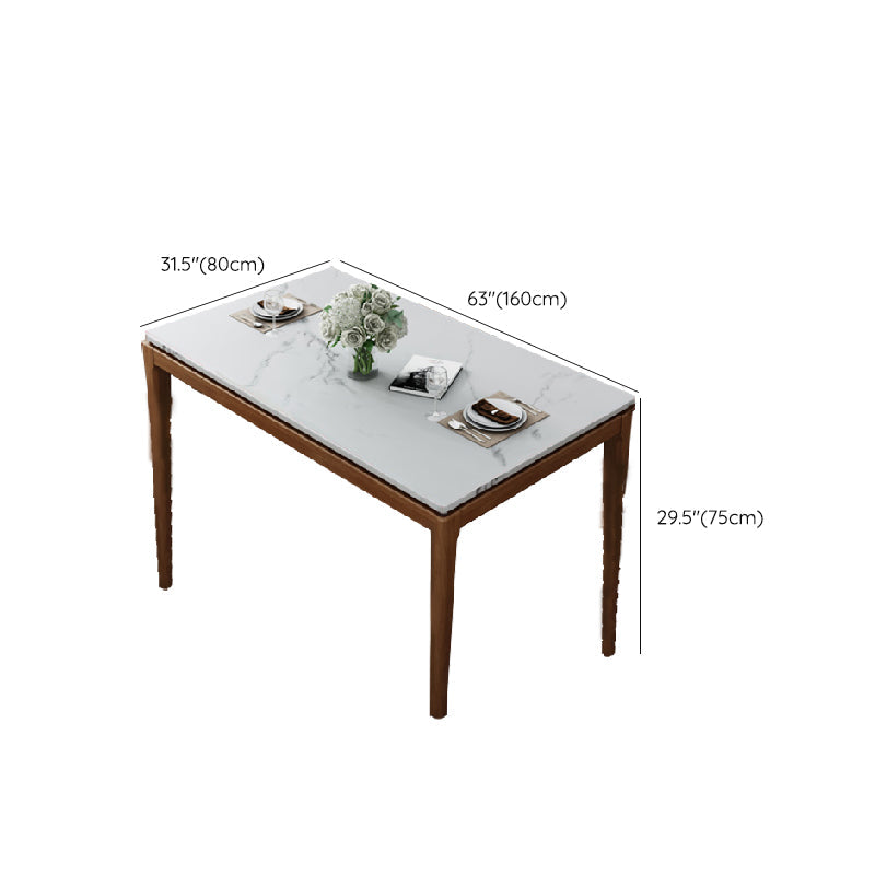 Mid-Century Rectangle Dining Table Stone Top Dining Table for Dining Room Clearhalo 'Dining Tables & Seating' 'Dining Tables' 'dining_table' 'furn' 'furn_dining_table' 'Furniture' 'Kitchen & Dining Furniture' 6463578
