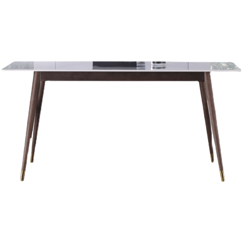 Rectangle Grey Dining Table Rubberwood Solid Wood Legs Dining Table Clearhalo 'Dining Tables & Seating' 'Dining Tables' 'dining_table' 'furn' 'furn_dining_table' 'Furniture' 'Kitchen & Dining Furniture' 6463598