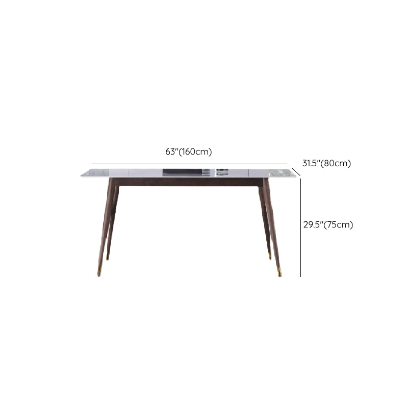 Rectangle Grey Dining Table Rubberwood Solid Wood Legs Dining Table Clearhalo 'Dining Tables & Seating' 'Dining Tables' 'dining_table' 'furn' 'furn_dining_table' 'Furniture' 'Kitchen & Dining Furniture' 6463606