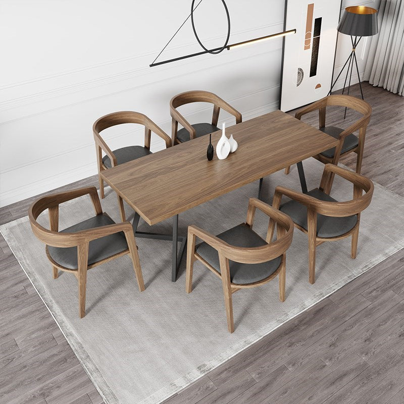 Industrial Double Pedestal Table Metal Frame Rectangle Dining Table 63"L x 27.6"W x 29.5"H Without Chairs Clearhalo 'Dining Tables & Seating' 'Dining Tables' 'dining_table' 'furn' 'furn_dining_table' 'Furniture' 'Kitchen & Dining Furniture' 6463621
