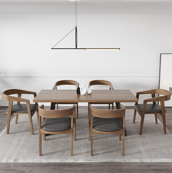Industrial Double Pedestal Table Metal Frame Rectangle Dining Table Clearhalo 'Dining Tables & Seating' 'Dining Tables' 'dining_table' 'furn' 'furn_dining_table' 'Furniture' 'Kitchen & Dining Furniture' 6463629