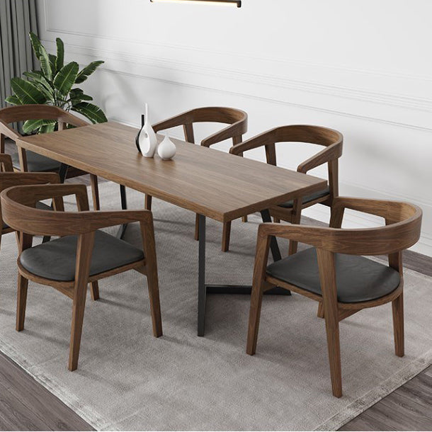 Industrial Double Pedestal Table Metal Frame Rectangle Dining Table Clearhalo 'Dining Tables & Seating' 'Dining Tables' 'dining_table' 'furn' 'furn_dining_table' 'Furniture' 'Kitchen & Dining Furniture' 6463630