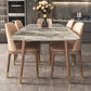Rectangle Stone Top Dining Table Mid-Century Solid Wood Legs for Home Kitchen Dinner