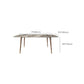 Rectangle Stone Top Dining Table Mid-Century Solid Wood Legs for Home Kitchen Dinner