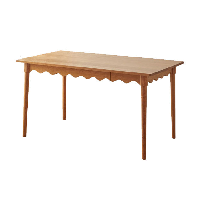 Mesa de comedor rectangular de madera maciza Mesa de comedor Mid-Century de 4 patas
