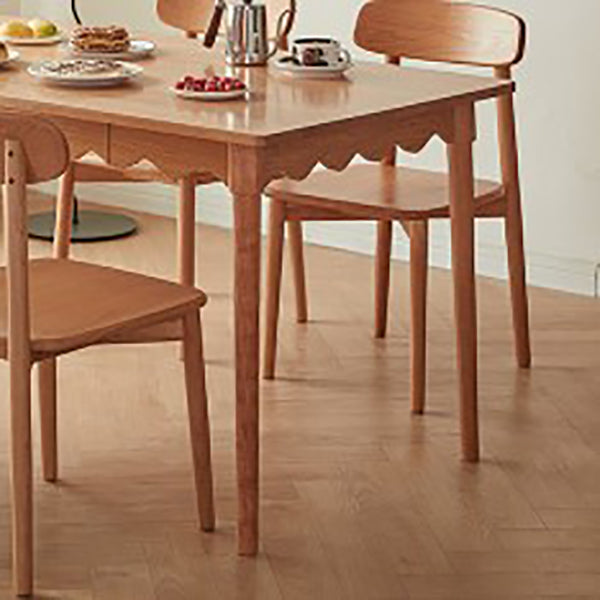 Mesa de comedor rectangular de madera maciza Mesa de comedor Mid-Century de 4 patas
