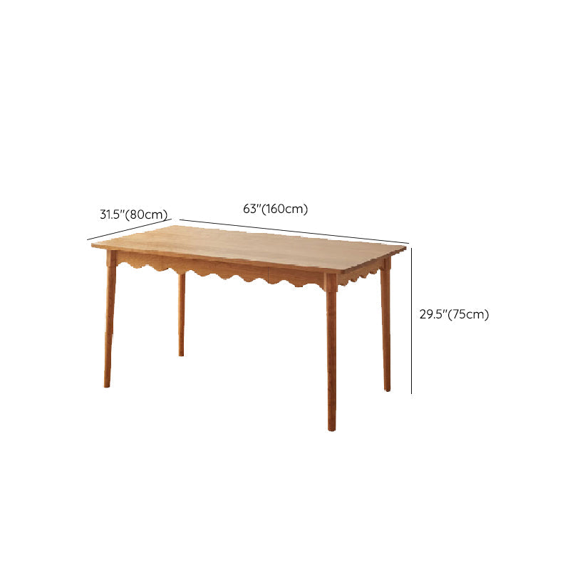 Mesa de comedor rectangular de madera maciza Mesa de comedor Mid-Century de 4 patas