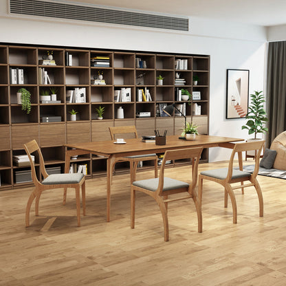 Ash Solid Wood Dining Table Mid-Century Rectangle Dining Table for Dining Room