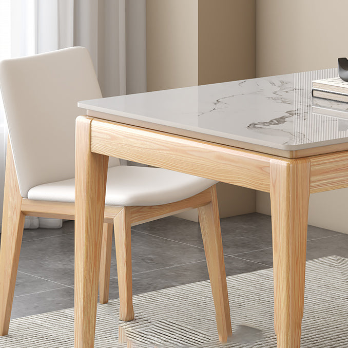 Rechthoekige stenen eettafel midden-eeuwse tafel met natuurlijke afwerking benen