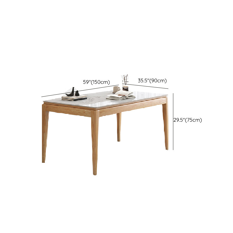 Rechthoekige stenen eettafel midden-eeuwse tafel met natuurlijke afwerking benen