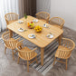 Rubberwood Solid Wood Dining Table Mid-Century Rectangle Table in Natural and Walnut