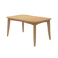 Rubberwood Solid Wood Dining Table Mid-Century Rectangle Table in Natural and Walnut