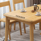 Rubberwood Solid Wood Dining Table Mid-Century Rectangle Table in Natural and Walnut
