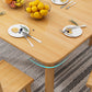 Rubberwood Solid Wood Dining Table Mid-Century Rectangle Table in Natural and Walnut