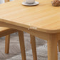 Rubberwood Solid Wood Dining Table Mid-Century Rectangle Table in Natural and Walnut
