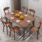 Rubberwood Solid Wood Dining Table Mid-Century Rectangle Table in Natural and Walnut