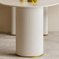 Double Pedestal Dining Table Stone Top Dining Table in White for Kitchen Clearhalo 'Dining Tables & Seating' 'Dining Tables' 'dining_table' 'furn' 'furn_dining_table' 'Furniture' 'Kitchen & Dining Furniture' 6463706
