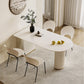 Double Pedestal Dining Table Stone Top Dining Table in White for Kitchen Clearhalo 'Dining Tables & Seating' 'Dining Tables' 'dining_table' 'furn' 'furn_dining_table' 'Furniture' 'Kitchen & Dining Furniture' 6463710