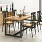 Natural Finish Rectangle Dining Table Industrial Dinette Table with Metal Frame