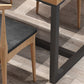 Natural Finish Rectangle Dining Table Industrial Dinette Table with Metal Frame
