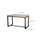 Natural Finish Rectangle Dining Table Industrial Dinette Table with Metal Frame