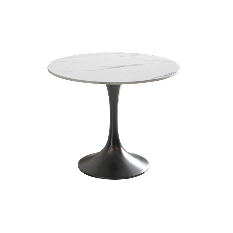 Modern Round Dining Table for Kitchen White Table with Metal Base Tulip Without Chairs Clearhalo 'Dining Tables & Seating' 'Dining Tables' 'dining_table' 'furn' 'furn_dining_table' 'Furniture' 'Kitchen & Dining Furniture' 6463749