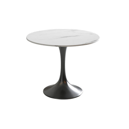 Modern Round Dining Table for Kitchen White Table with Metal Base Tulip Without Chairs Clearhalo 'Dining Tables & Seating' 'Dining Tables' 'dining_table' 'furn' 'furn_dining_table' 'Furniture' 'Kitchen & Dining Furniture' 6463749