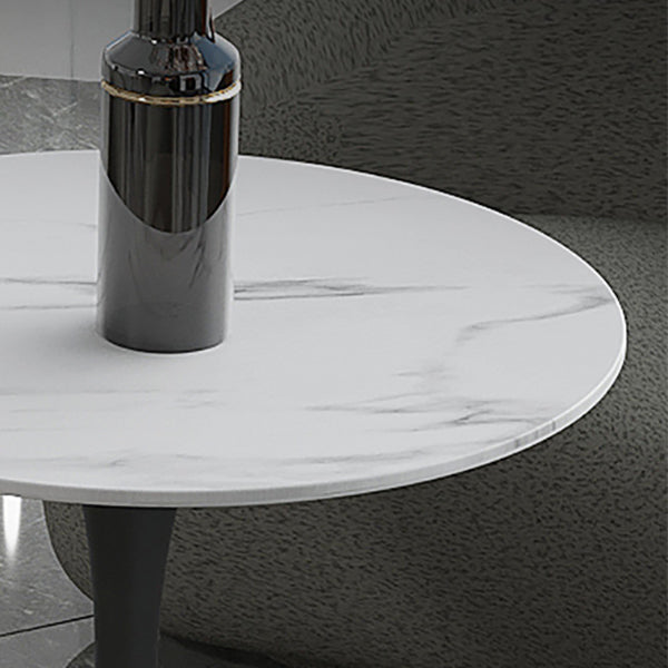 Modern Round Dining Table for Kitchen White Table with Metal Base Clearhalo 'Dining Tables & Seating' 'Dining Tables' 'dining_table' 'furn' 'furn_dining_table' 'Furniture' 'Kitchen & Dining Furniture' 6463755