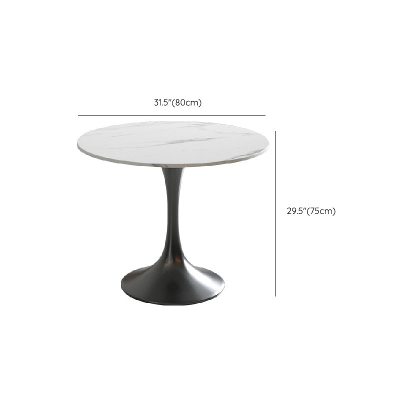 Modern Round Dining Table for Kitchen White Table with Metal Base Clearhalo 'Dining Tables & Seating' 'Dining Tables' 'dining_table' 'furn' 'furn_dining_table' 'Furniture' 'Kitchen & Dining Furniture' 6463761