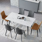 Table de salle à manger industrielle en pierre, Table de dinette en métal pour la maison