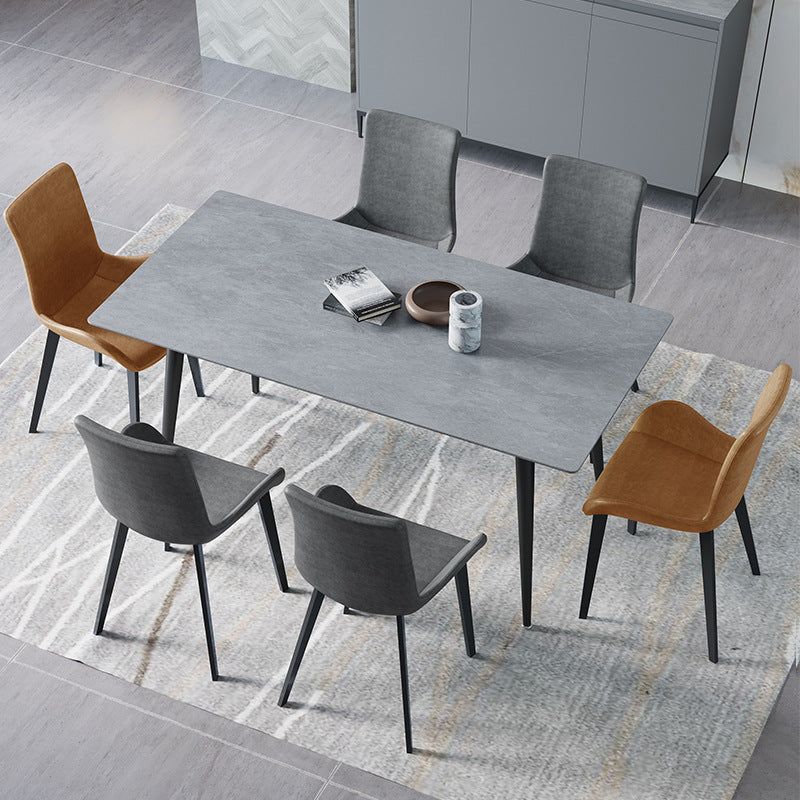 Table de salle à manger industrielle en pierre, Table de dinette en métal pour la maison