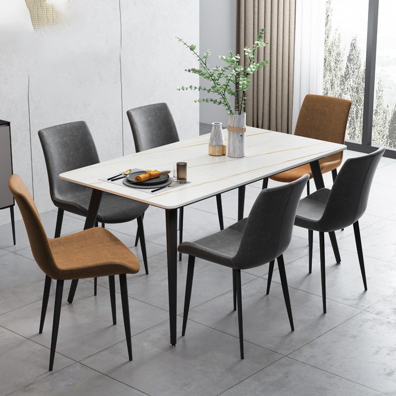 Table de salle à manger industrielle en pierre, Table de dinette en métal pour la maison