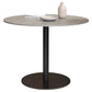 Mesa de comedor de piedra gris con base metálica, mesa de comedor redonda moderna para el hogar