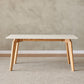 Mid-Century Modern Dining Table White Stone Top Table with Wooden Base Clearhalo 'Dining Tables & Seating' 'Dining Tables' 'dining_table' 'furn' 'furn_dining_table' 'Furniture' 'Kitchen & Dining Furniture' 6463821