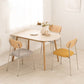 Modern 4 Legs Dining Table Sintered Stone Table with Wood Legs for Home