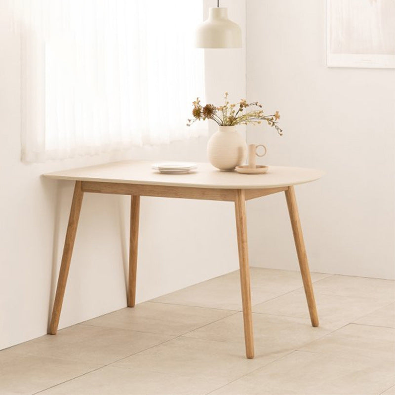 Modern 4 Legs Dining Table Sintered Stone Table with Wood Legs for Home
