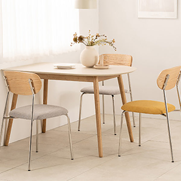 Modern 4 Legs Dining Table Sintered Stone Table with Wood Legs for Home