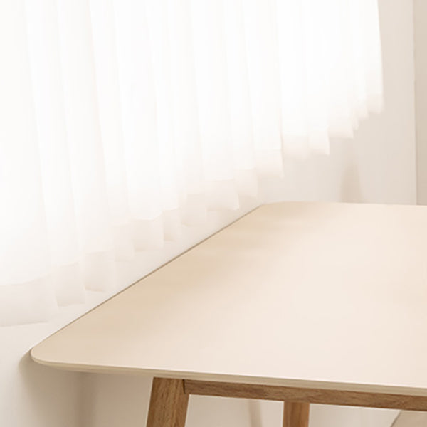 Modern 4 Legs Dining Table Sintered Stone Table with Wood Legs for Home