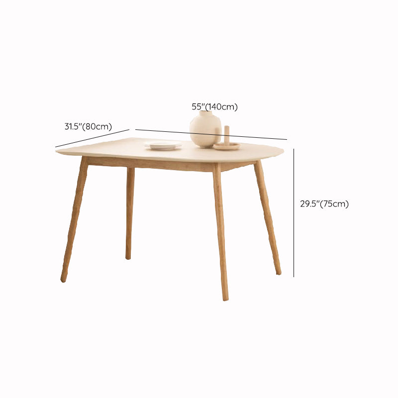 Modern 4 Legs Dining Table Sintered Stone Table with Wood Legs for Home
