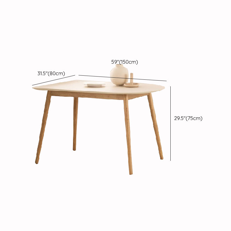 Modern 4 Legs Dining Table Sintered Stone Table with Wood Legs for Home