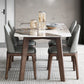 Mesa de comedor Mid-Century para el hogar Mesa con tapa de piedra y estructura de madera