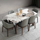 Mesa de comedor Mid-Century para el hogar Mesa con tapa de piedra y estructura de madera