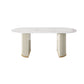 Glam Style Oval Table Sintered Stone Table with Metal Legs for Home Clearhalo 'Dining Tables & Seating' 'Dining Tables' 'dining_table' 'furn' 'furn_dining_table' 'Furniture' 'Kitchen & Dining Furniture' 6463862