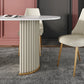 Glam Style Oval Table Sintered Stone Table with Metal Legs for Home Clearhalo 'Dining Tables & Seating' 'Dining Tables' 'dining_table' 'furn' 'furn_dining_table' 'Furniture' 'Kitchen & Dining Furniture' 6463864