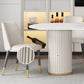 Mesa ovalada estilo Glam, mesa de piedra sinterizada con patas de metal para uso doméstico