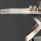 Glossy Gray Dinette Table with Metal Base Traditional Luxury Dining Table for Home Clearhalo 'Dining Tables & Seating' 'Dining Tables' 'dining_table' 'furn' 'furn_dining_table' 'Furniture' 'Kitchen & Dining Furniture' 6463888