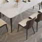 Industrial Rectangle Dining Table White Stone Top Dinette Table with Metal Legs Clearhalo 'Dining Tables & Seating' 'Dining Tables' 'dining_table' 'furn' 'furn_dining_table' 'Furniture' 'Kitchen & Dining Furniture' 6463901