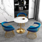 White Stone Top Table for Home Traditional Luxury Round Dining Table 27.6"L x 27.6"W x 29.5"H Without Chairs Clearhalo 'Dining Tables & Seating' 'Dining Tables' 'dining_table' 'furn' 'furn_dining_table' 'Furniture' 'Kitchen & Dining Furniture' 6463920