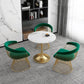 White Stone Top Table for Home Traditional Luxury Round Dining Table 31.5"L x 31.5"W x 29.5"H Without Chairs Clearhalo 'Dining Tables & Seating' 'Dining Tables' 'dining_table' 'furn' 'furn_dining_table' 'Furniture' 'Kitchen & Dining Furniture' 6463921