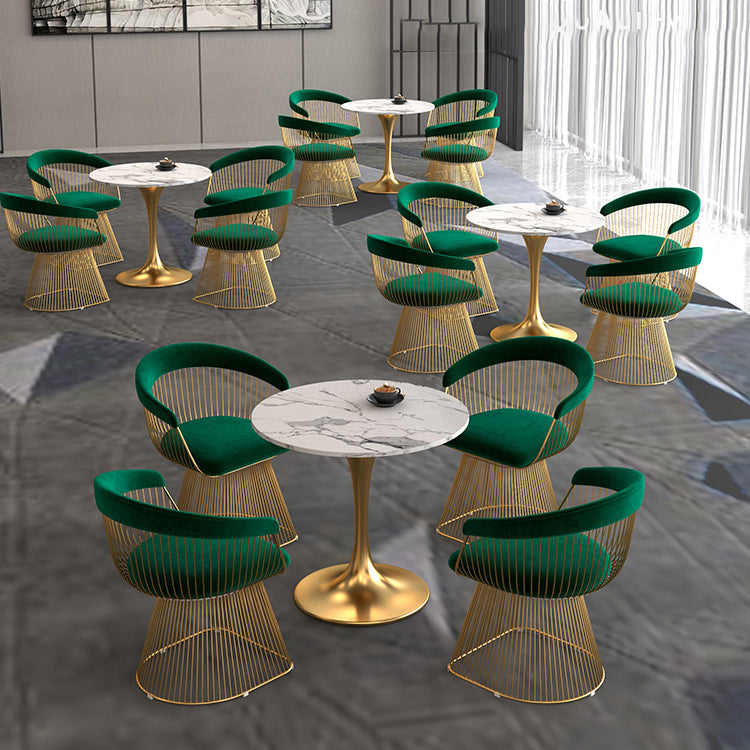 White Stone Top Table for Home Traditional Luxury Round Dining Table Clearhalo 'Dining Tables & Seating' 'Dining Tables' 'dining_table' 'furn' 'furn_dining_table' 'Furniture' 'Kitchen & Dining Furniture' 6463928
